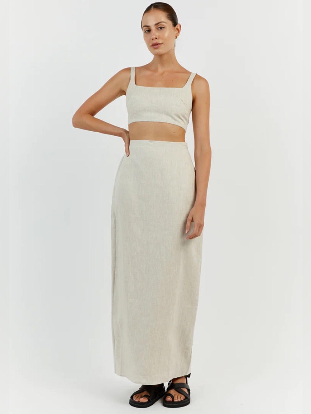 Dissh Roberts Linen Maxi Skirt Size - US 4, Color: White